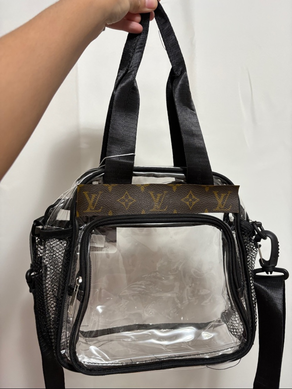Upcycled authentic LV stadium bag
